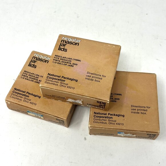 Vintage [5 Boxes of 12] Magic Button Regular Mason Canning Lids Deadstock - Picture 2 of 2
